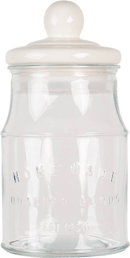 Clayre & Eef Voorraadpot Ø 15x29 cm Glas Rond Voorraadbus