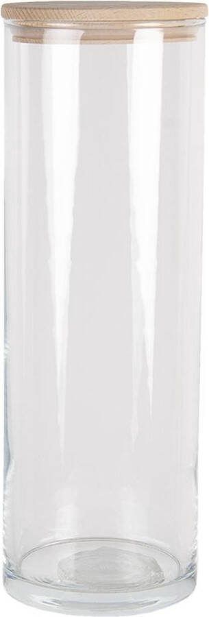 Clayre & Eef Transparente Voorraadpot met deksel Ø 10*30 cm 1885 ml 6GL3428