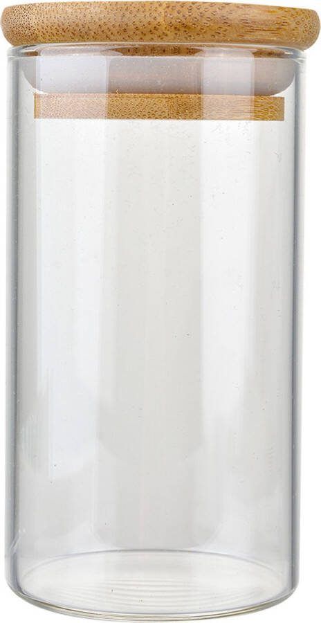 Clayre & Eef Voorraadpot Ø 5x11 cm Transparant Glas