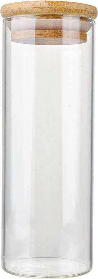 Clayre & Eef Voorraadpot Ø 5x16 cm Transparant Glas