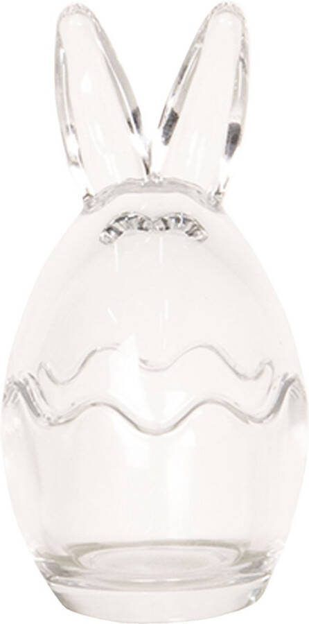Clayre & Eef Transparente Voorraadpot met deksel Ø 6*12 cm 6GL2507