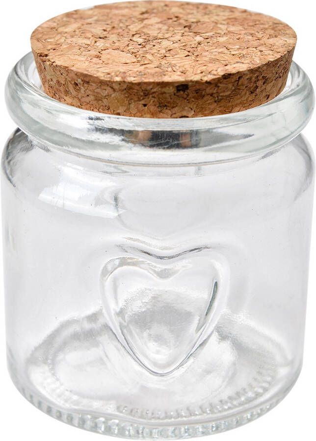 Clayre & Eef Voorraadpot Ø 6x7 cm Transparant Glas Voorraadbus Transparant Voorraadbus