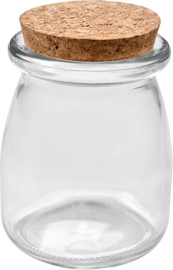 Clayre & Eef Voorraadpot Ø 7x8 cm Transparant Glas Voorraadbus Transparant Voorraadbus