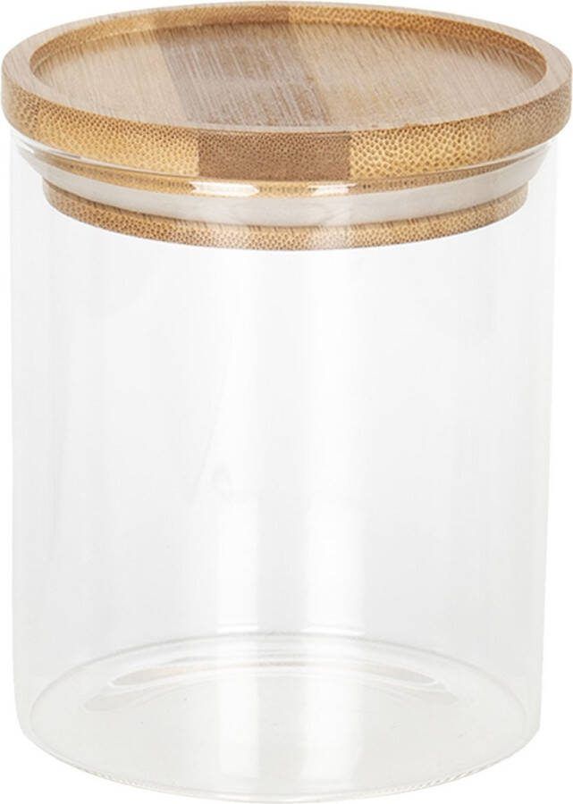 Clayre & Eef Transparente Voorraadpot met deksel Ø 8*10 cm 6GL2419S