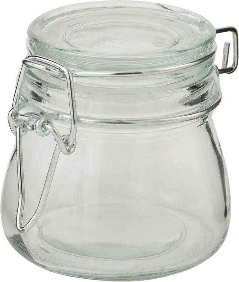 Clayre & Eef Voorraadpot Ø 9x7 cm Glas Rond Voorraadbus