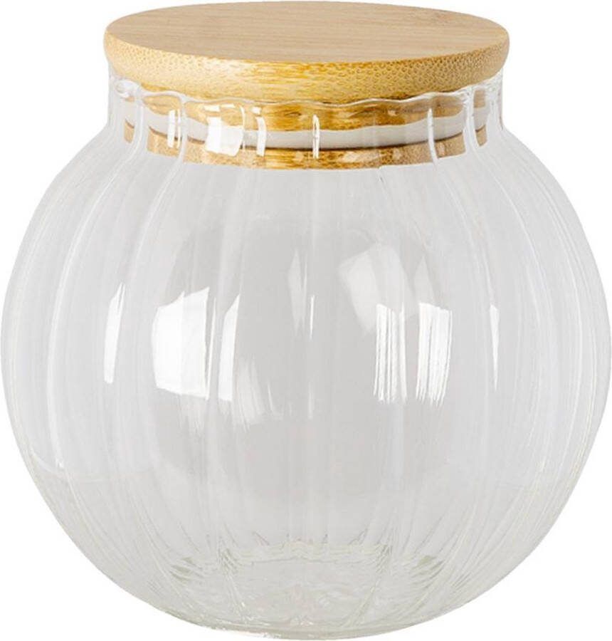 Clayre & Eef Transparente Voorraadpot met deksel Ø 9*8 cm 6GL3375S