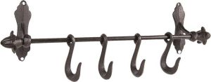 Clayre & Eef | Kapstok 4 haken 49*8*13 cm | Bruin | Ijzer | Kapstok | 6Y3445
