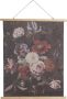 Clayre & Eef Wandkleed 80*2*100 cm Meerkleurig Hout textiel Bloemen Rechthoek Wanddoek Wandhanger Wandkaart WanddoekWandhangerWandkaart - Thumbnail 1
