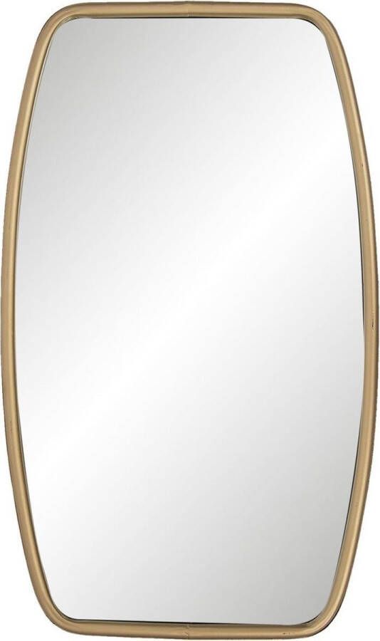 Clayre & Eef Wandspiegel 35*3*60 cm Goudkleurig Hout metaal Rechthoek Grote Spiegel Muur Spiegel Wand Spiegel Grote SpiegelMuur SpiegelWand Spiegel