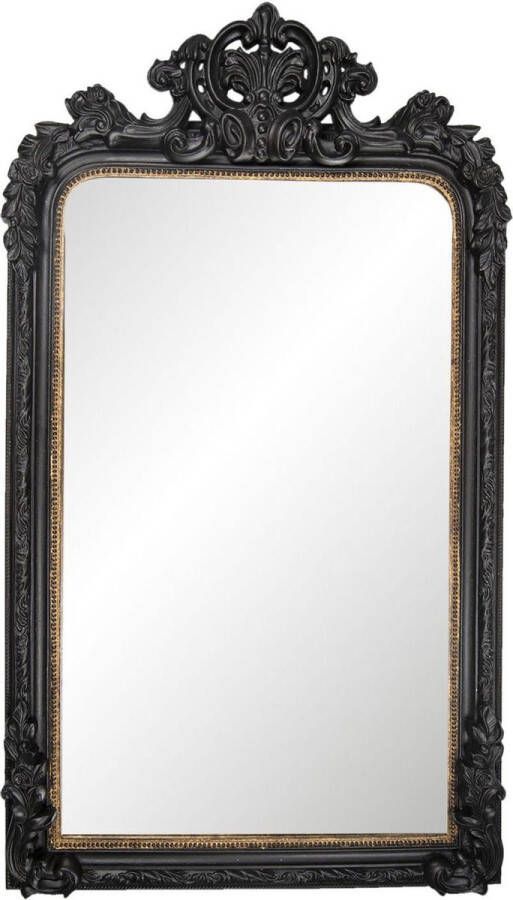 Clayre & Eef Wandspiegel 90*158*14 cm Goudkleurig Hout Rechthoek Grote Spiegel Muur Spiegel Wand Spiegel Grote SpiegelMuur SpiegelWand Spiegel