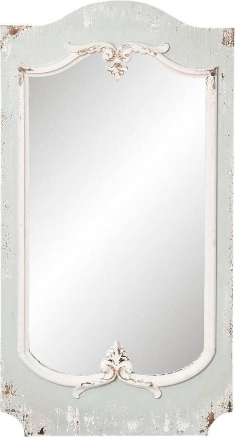 Clayre & Eef Wandspiegel 56*5*110 cm Grijs Hout Glas Rechthoek Grote Spiegel Muur Spiegel Wand Spiegel