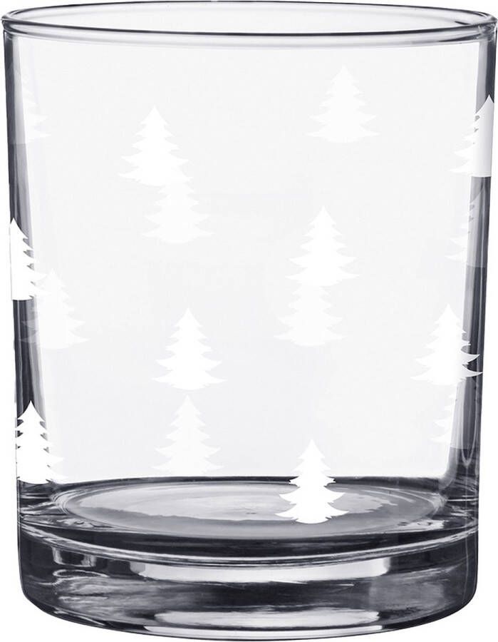 Clayre & Eef Waterglas 230 ml Glas Kerstbomen Drinkbeker Transparant Drinkbeker