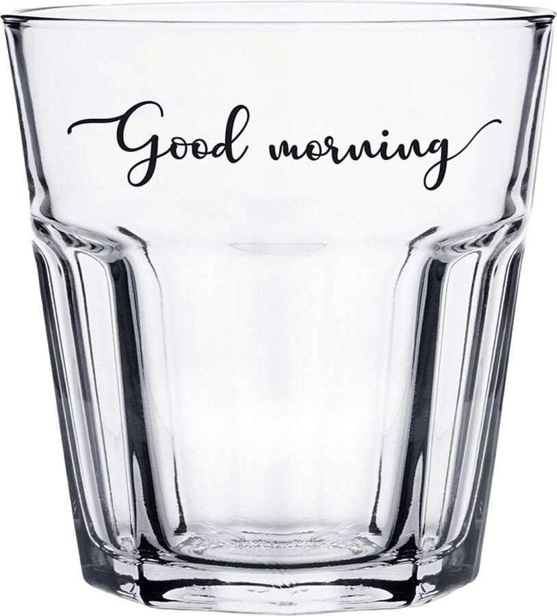 Clayre & Eef Waterglas 250 ml Glas Good morning Drinkbeker Transparant Drinkbeker