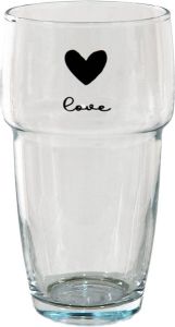 Clayre & Eef Waterglas 250 ml Glas Hart Love Drinkbeker Drinkglas