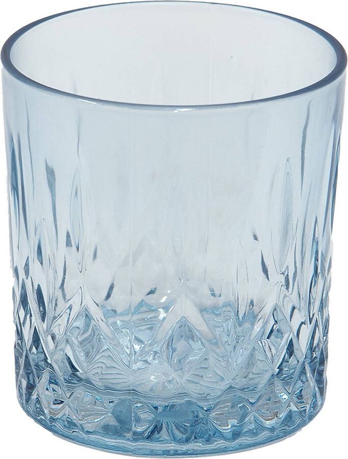 Clayre & Eef Waterglas 300 ml Blauw Glas Drinkbeker Blauw Drinkbeker