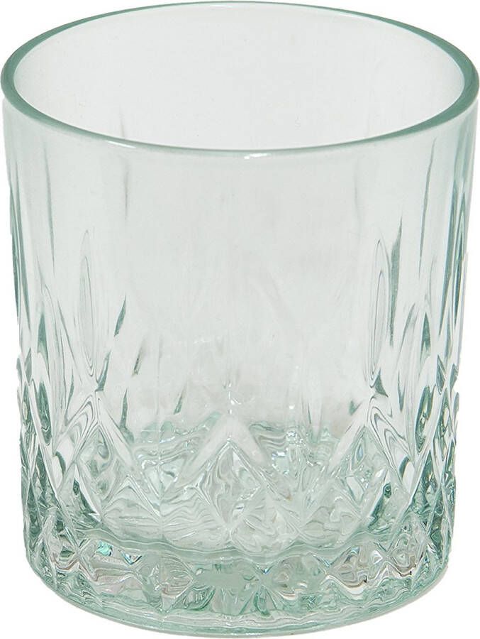 Clayre & Eef Waterglas 300 ml Groen Glas Drinkbeker Groen Drinkbeker