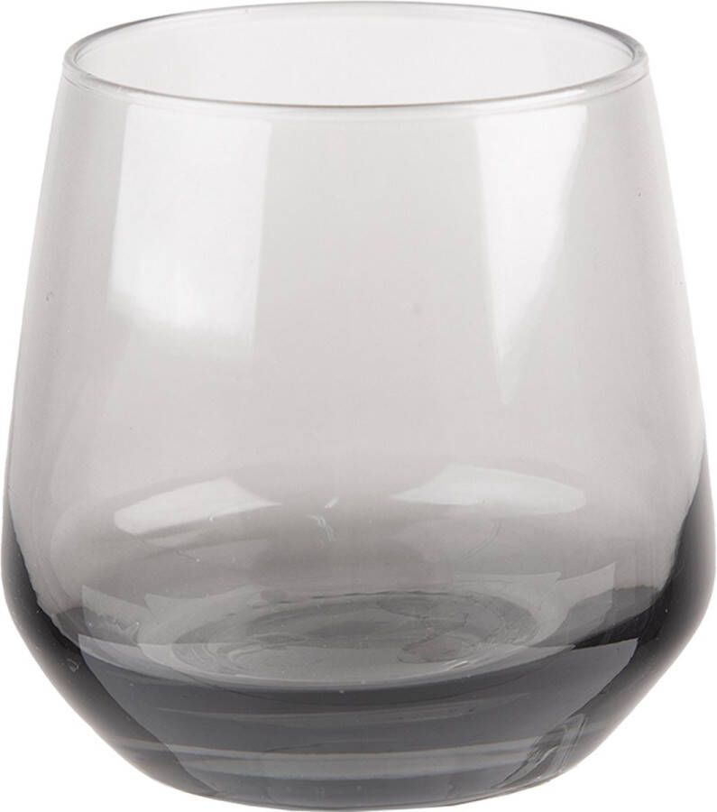 Clayre & Eef Waterglas 310 ml Grijs Glas Drinkbeker Grijs Drinkbeker