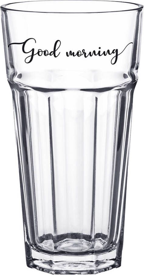 Clayre & Eef Waterglas 320 ml Glas Good morning Drinkbeker Transparant Drinkbeker
