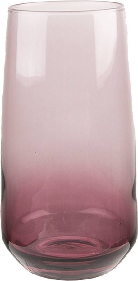 Clayre & Eef Waterglas 430 ml Paars Glas Drinkbeker Paars Drinkbeker