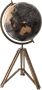 Clayre & Eef Wereldbol 31x31x67 cm Zwart Hout Metaal Globe Aardbol Woonaccessoires - Thumbnail 1