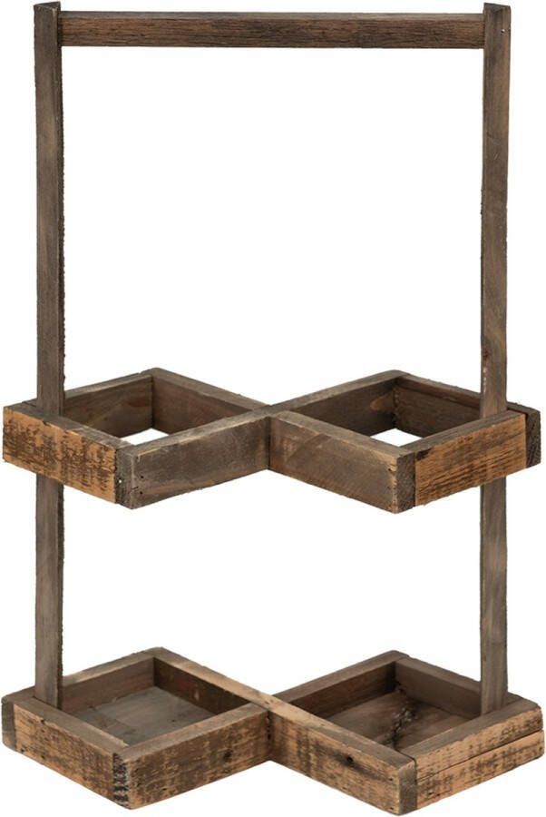 Clayre & Eef Wijnrek 27x14x42 cm Bruin Hout Flessenrek Bruin Flessenrek