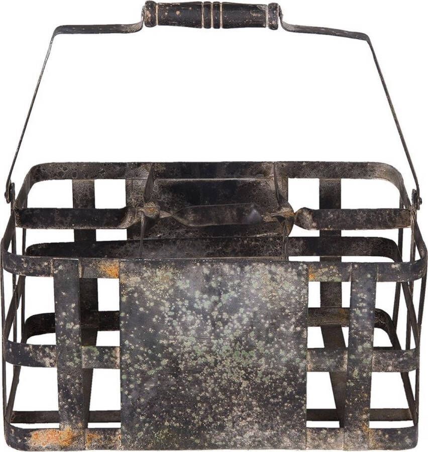 Clayre & Eef Wijnrek 30x20x31 cm Zwart Metaal Flessenrek