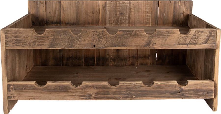 Clayre & Eef Wijnrek 65x28x33 cm Bruin Hout Rechthoek Flessenrek Bruin Flessenrek