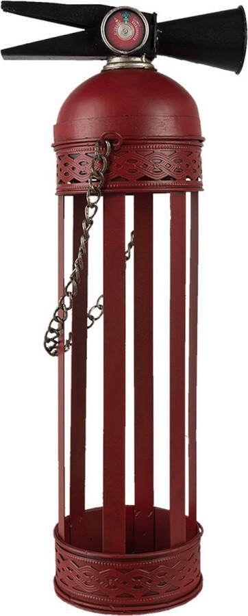 Clayre & Eef Wijnrek Brandblusser 17x11x41 cm Rood Ijzer Flessenrek Rood Flessenrek