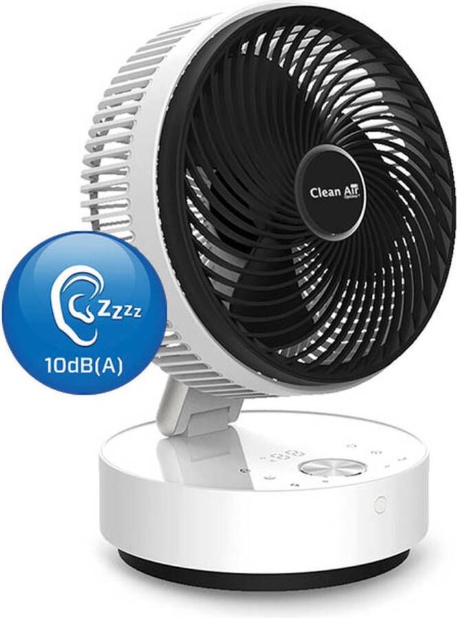 Clean Air Optima CA-404W Design Circulator Ventilator Oscillatie 80º en 180º Extreem stil Slaapmodus Luchtzuivering door Ionisator