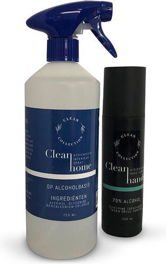 Clean Collection Hygiëne set | 1x Interieurspray 750ml | 1x Handspray 200ml