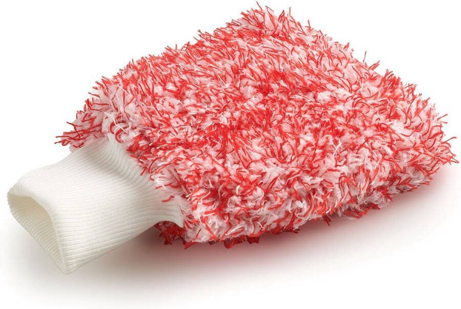 Cleandetail Washandschoen Voor Auto & Motor Microvezeldoek Rood Schoonmaakhandschoen Auto Wassen Motor Wassen Autospons Autowas en Microfiber Wash Mitt
