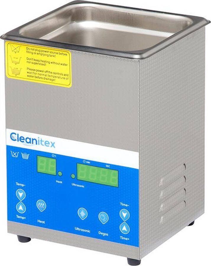 Cleanitex CXD2 2 liter set Ultrasoon reiniger met een krachtige reiniging (ultrasoon bad ultrasoon baden reinigingsbad ultrasone reiniger reinigers ultrasonic cleaner sieraden brillen appraat pedicure)