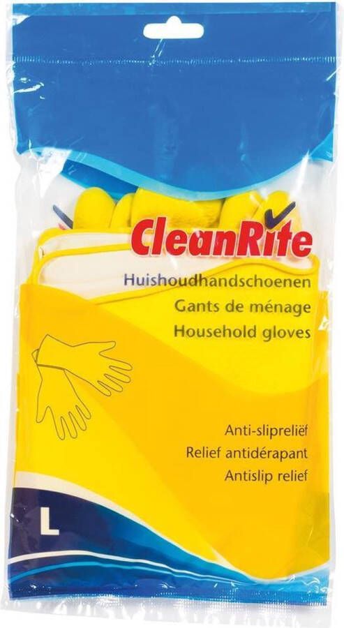CleanRite Huishoud handschoen maat L Schoonmaakhandschoen 1 paar
