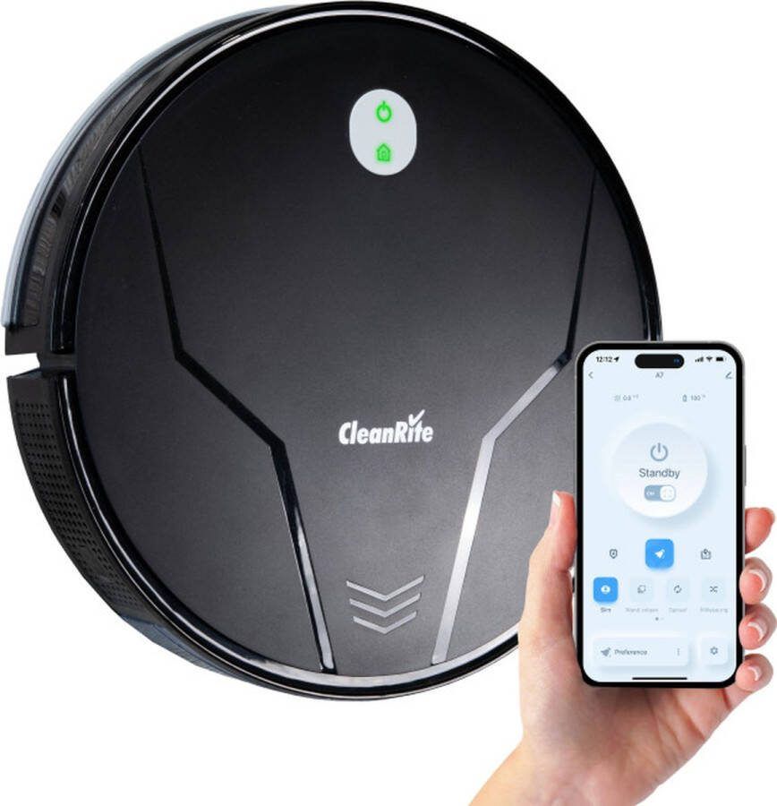 CleanRite Robotstofzuiger met Laadstation Robotstofzuiger met Dweilfunctie Huisdieren Dweilrobot