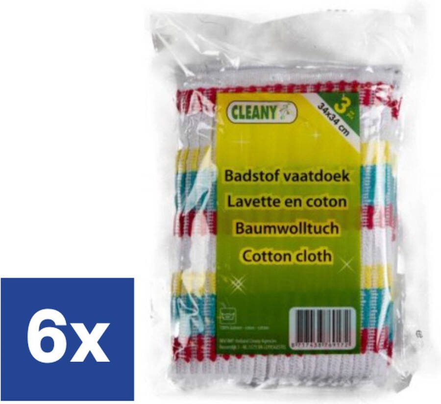 Cleany Vaatdoek 6 x 3 stuks
