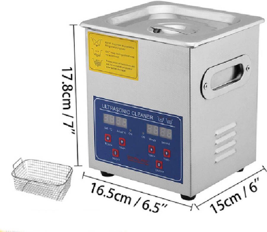Clear Choice ClearChocie Ultra Sonische reiniger draagbare wasmachine Ultrasound Metaal schoonmaken 2 Liter