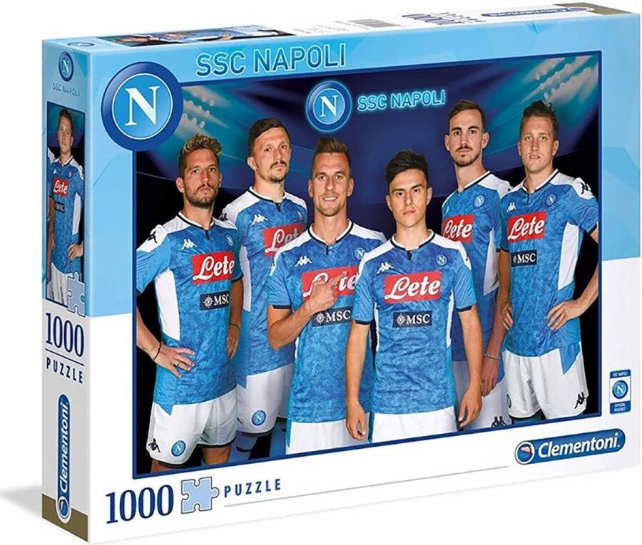 Clementoni 1000 stukjes Puzzel Società Sportiva Calcio Napoli 2020 lichtblauw