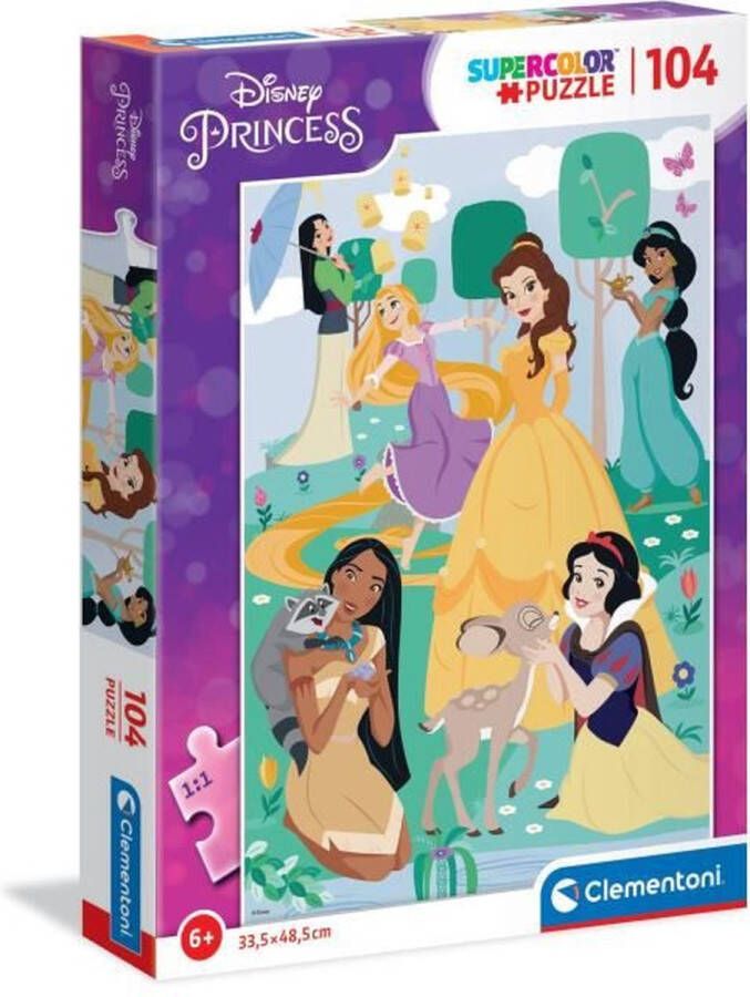 Clementoni Disney Princess Supercolor legpuzzel 104 stukjes