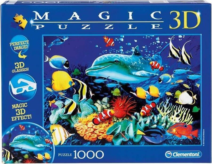 Clementoni 3D Magic Puzzel Dolphin Reef 1000 Stukjes