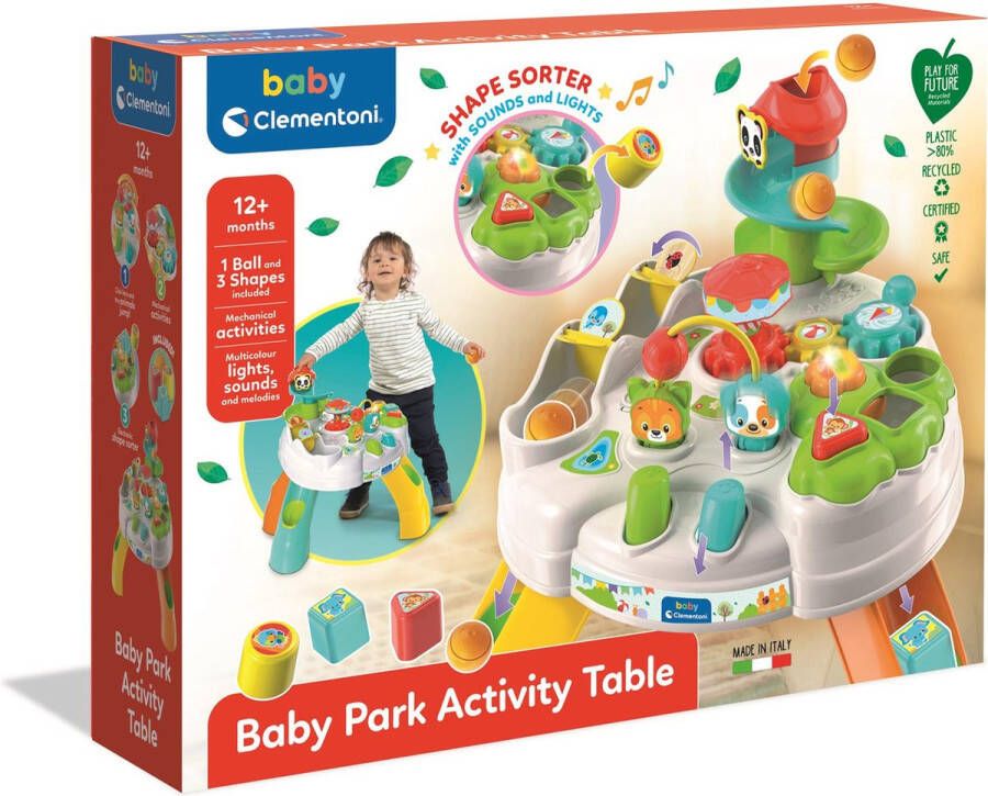 Clementoni Baby Interactieve Activiteitentafel Activity Center Speeltafel met Blokken Ballen en Glijbaan 10-36 maanden