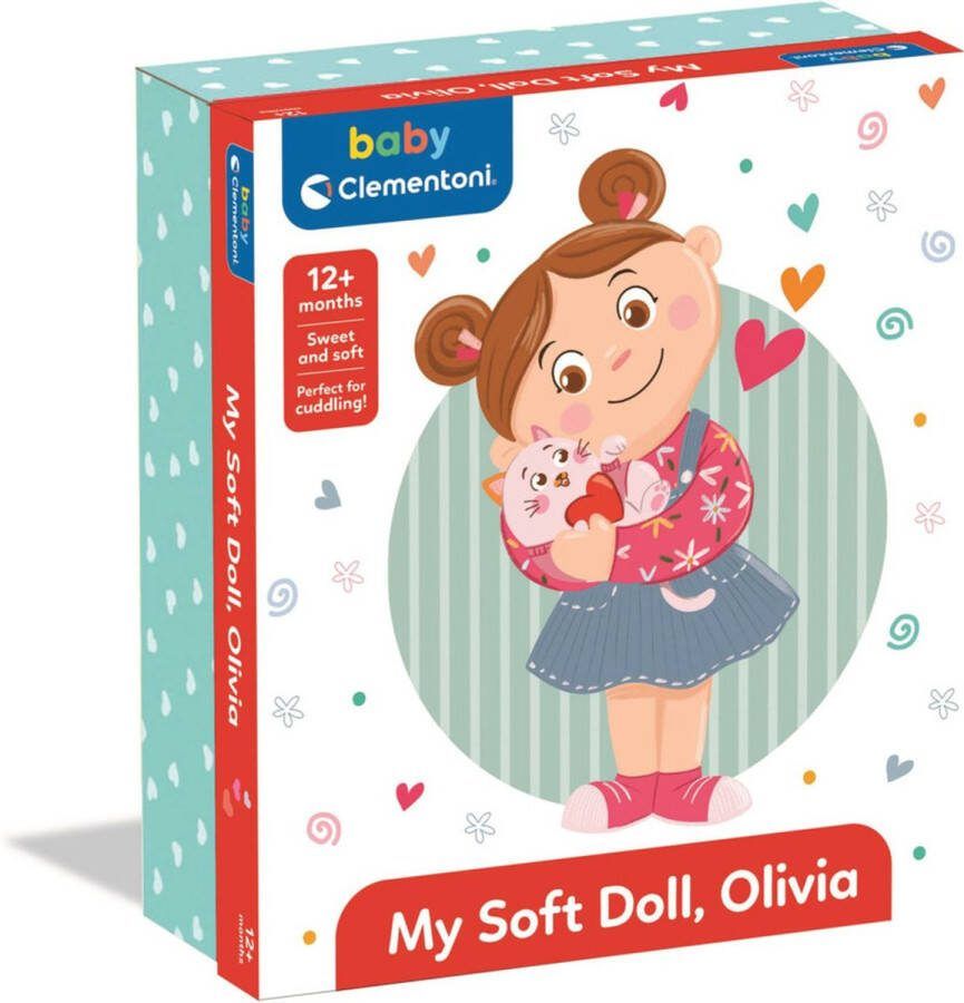 Clementoni Baby Mijn zachte pop Olivia Interactieve Knuffelpop met Geluidseffecten 12 maanden 17737
