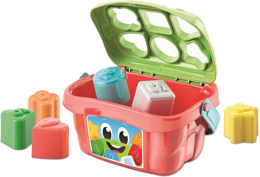 Clementoni Baby Shape Sorter Vormenstoof Blokkendoos met Cijfers en Kleuren Plastic Vormen Duurzaam Speelgoed 1 Jaar