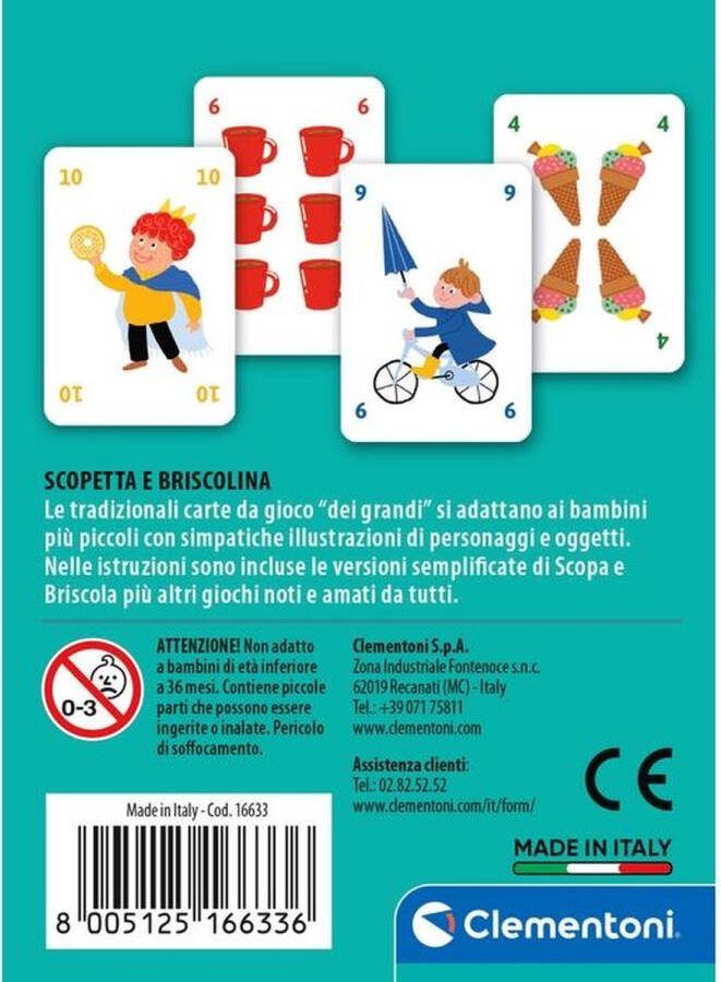 Clementoni Carte Scopetta e briscolina 40 carte Illustrate Italiaanse uitvoering