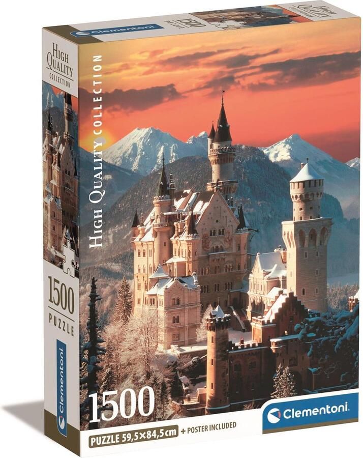 Clementoni Puzzel 1500 Stukjes Kasteel Compacte doos Puzzel Voor Volwassenen