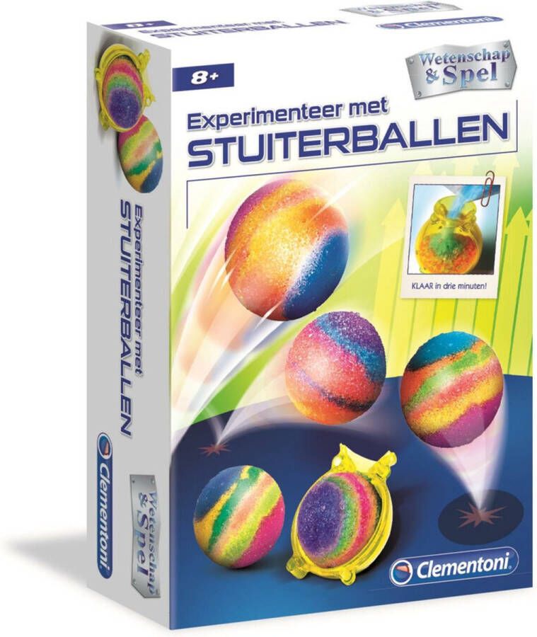 Clementoni Wetenschap & Spel Experimenteer met Stuiterballen Zelf Stuiterballen Maken Experimenteerdoos 8+ Jaar