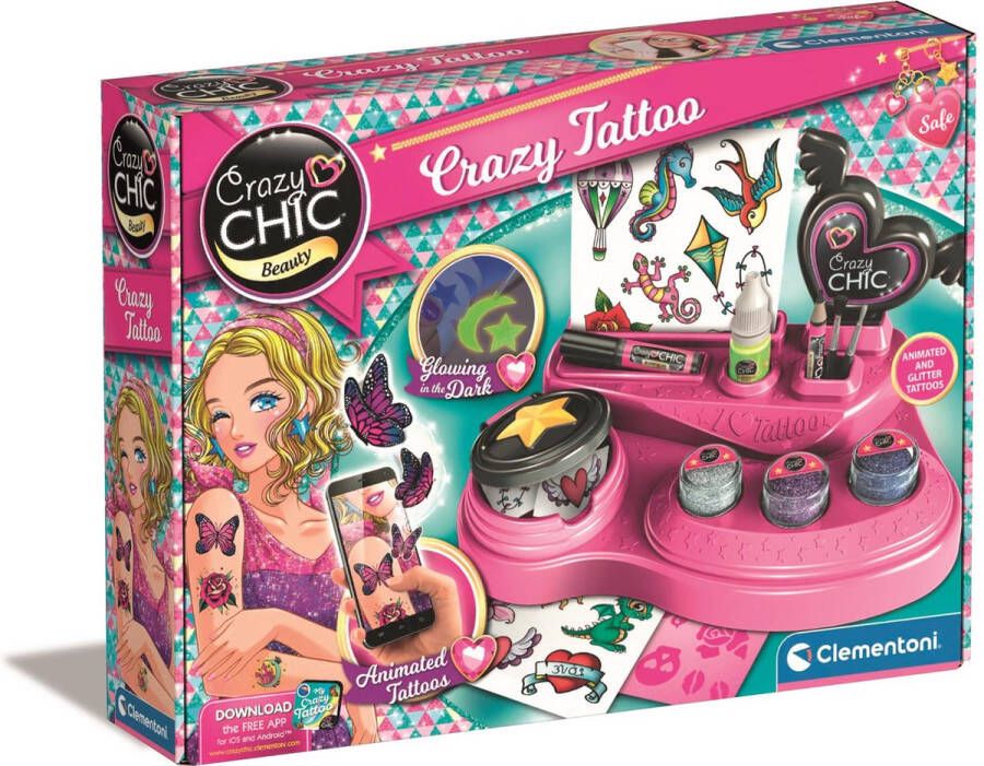 Clementoni Crazy Chic Crazy Tattoo set Experimenteerdoos Vanaf 6 jaar