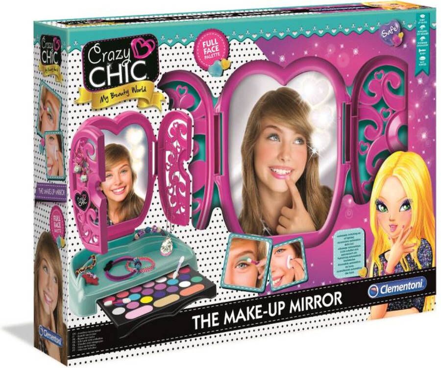 Clementoni Crazy Chic Make-up Spiegel Make-up Kinderen Speelgoed Kaptafel Kinderen Vanaf 6 jaar