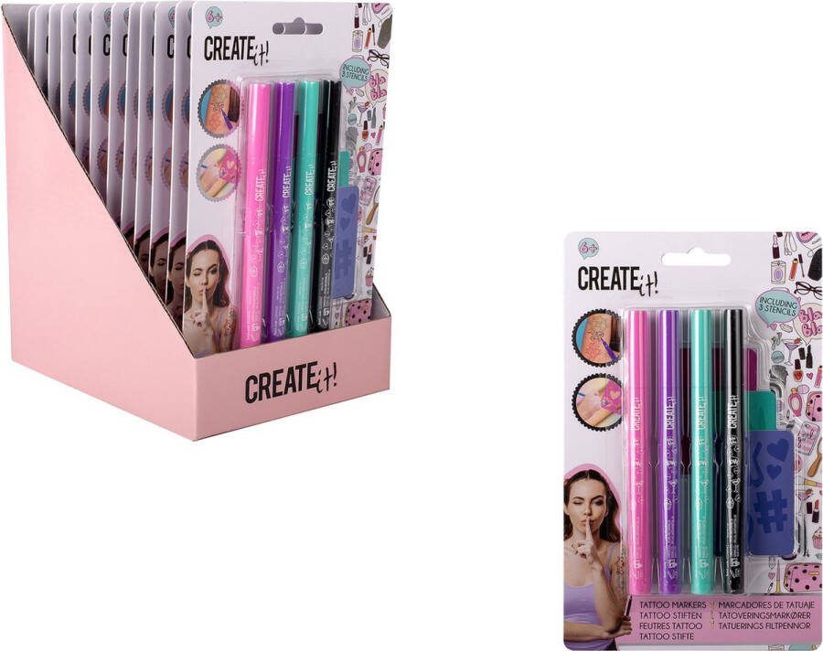 Clementoni Create It Tattoo Pennen Set