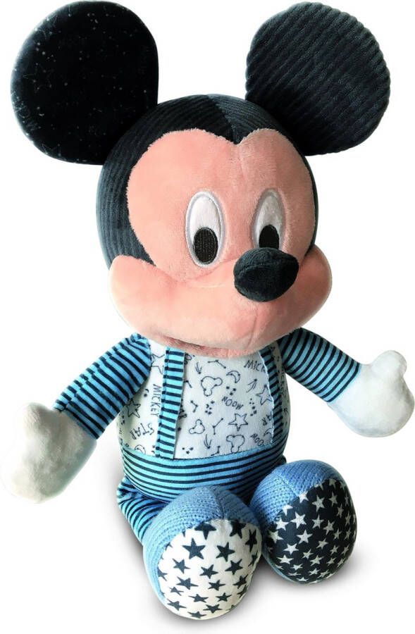 Clementoni knuffel Baby Mickey junior 32 cm pluche blauw