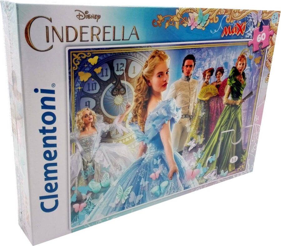 Clementoni Disney Cinderella Super Color Maxi Puzzel 60 stukjes